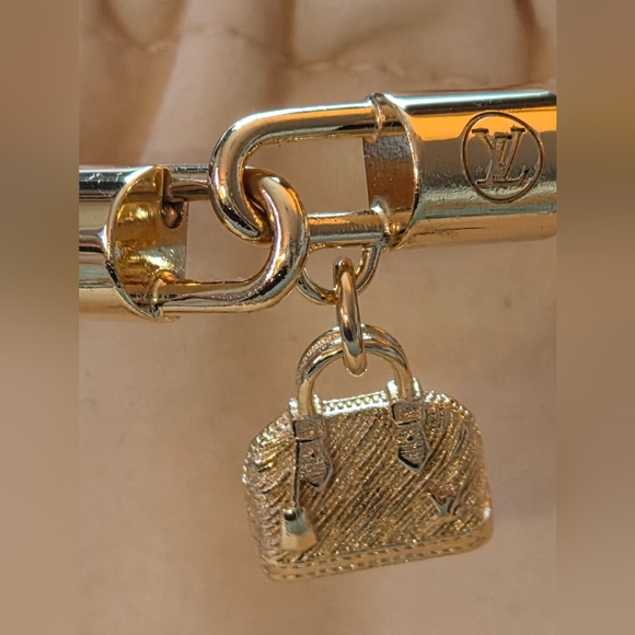 Louis Vuitton Gold Mini Handbag Alma Charm Bracelet